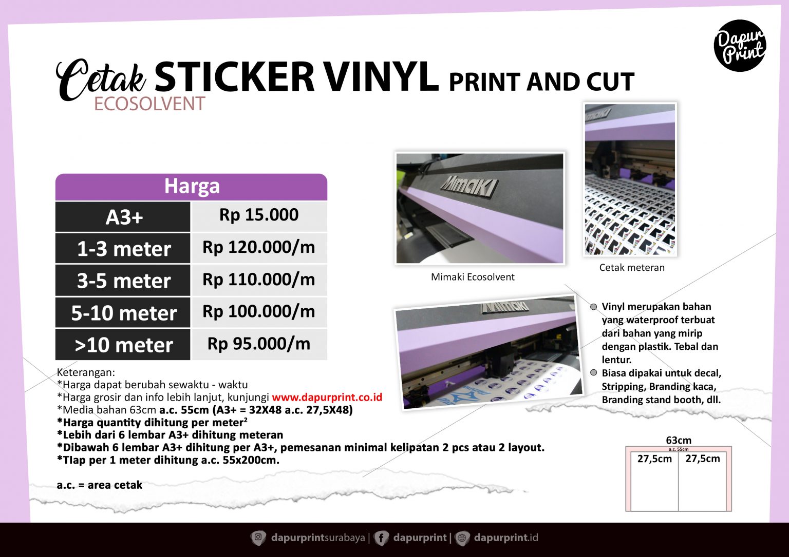 Cetak Sticker Vinyl - Dapur Print